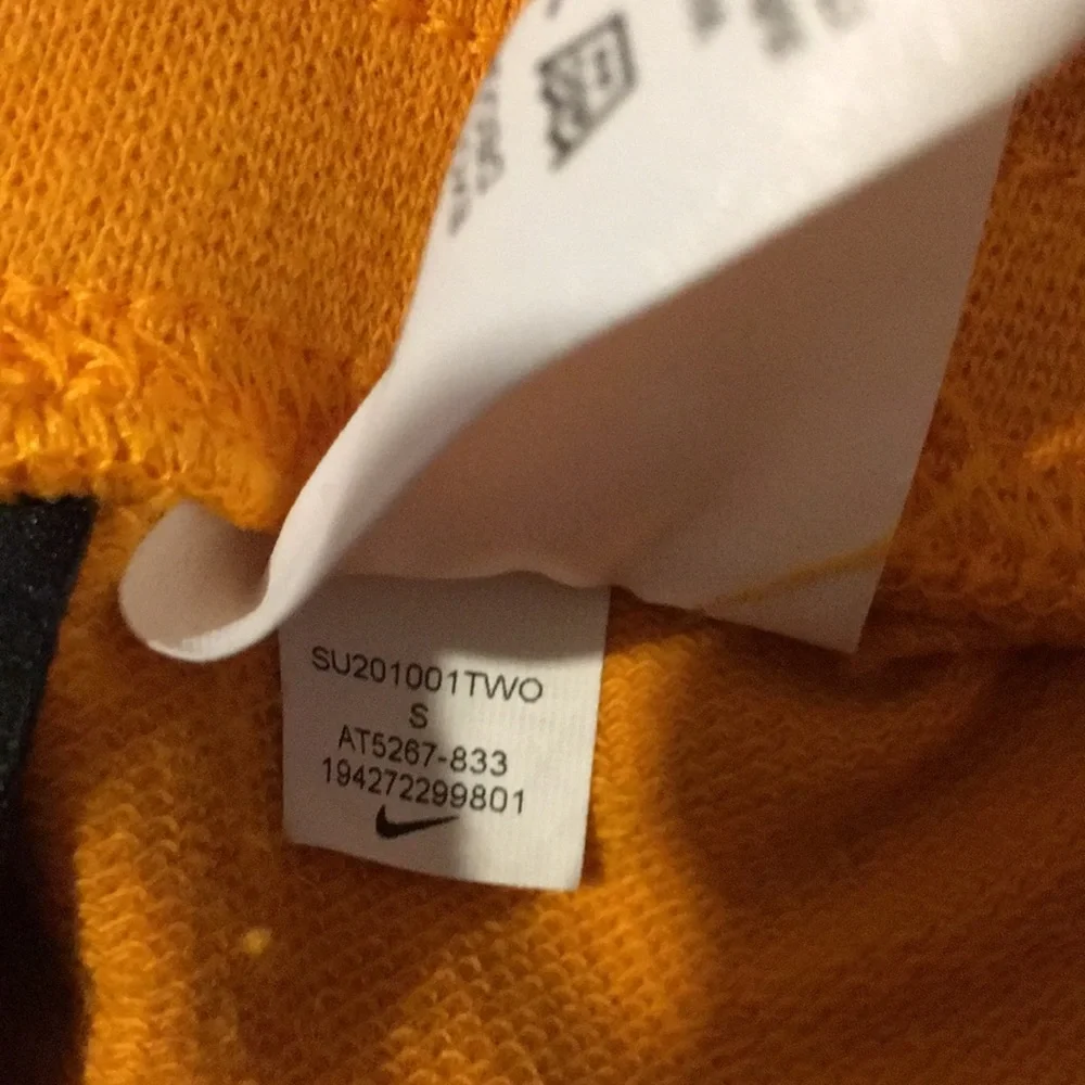 Nike Orange Men's Athletic Shorts with White Logo